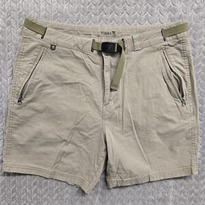 Roark Campover Shorts Mens 34 Khaki Tan Belted Ripstop Outdoor Hiking Gorpcore